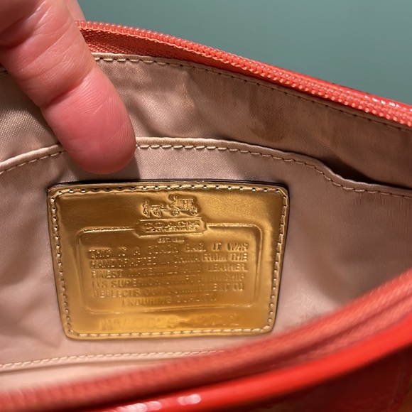 VINTAGE Y2K Coach Wristlet Watermelon Pink Satin Silk Collectible - Picture 5 of 9